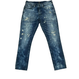 PRPS Jeans Mens Size 31 Denim Distressed Medium Bleach Wash Button Fly